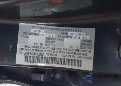 2017 Toyota Yaris Ia from USA, damaged, VIN 3MYDLBYV0HY150004